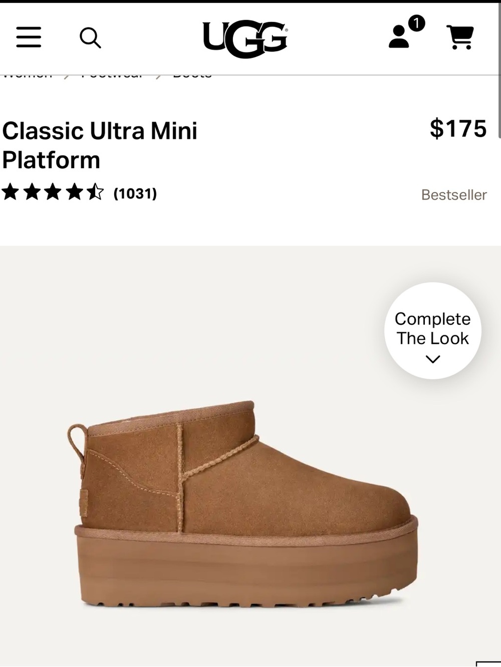 UGG Classic Ultra Mini Platform Sz 8